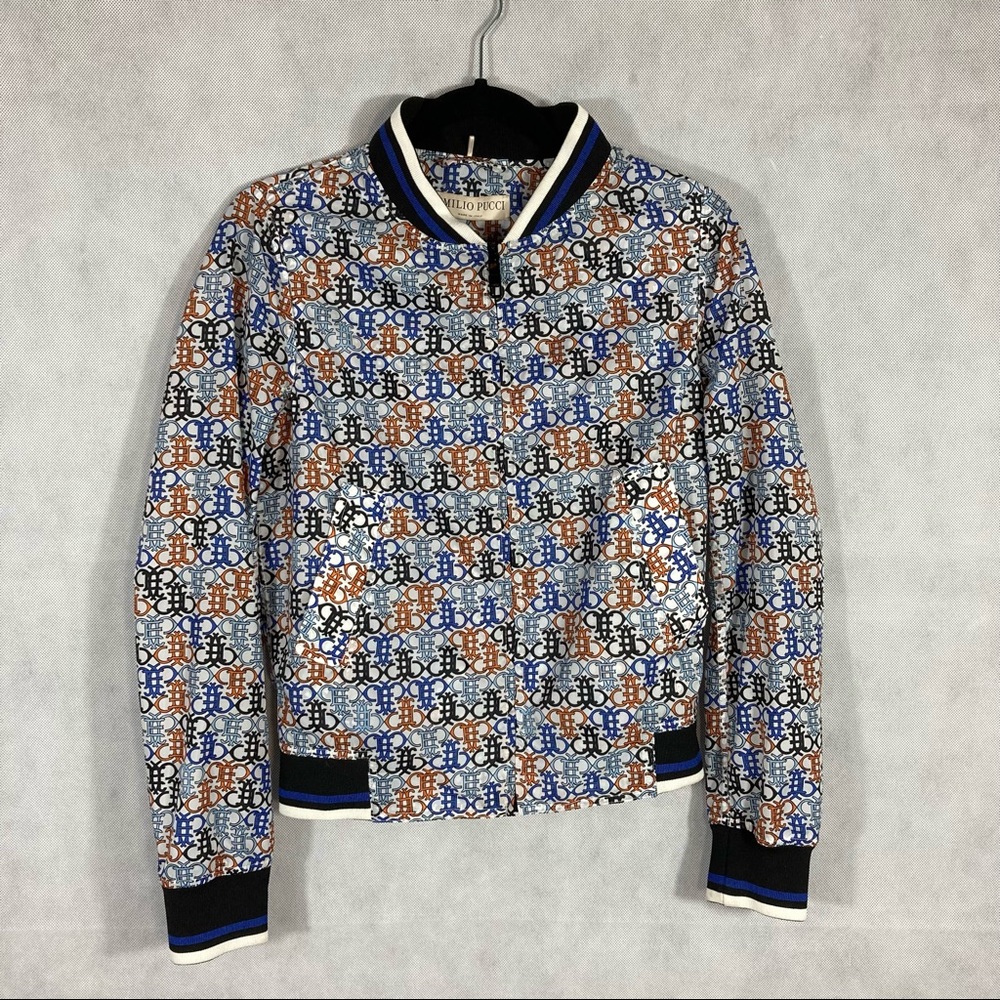 Emilio Pucci Logo Printed Bomber Jacket Multicolor - Picture 13 of 17
